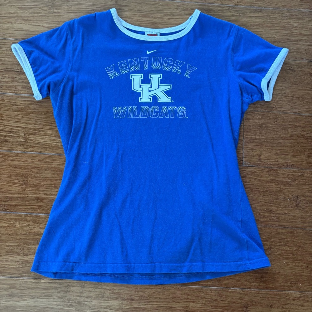 University of Kentucky UK Nike Blue and White Short Sleeve Ringer Tee